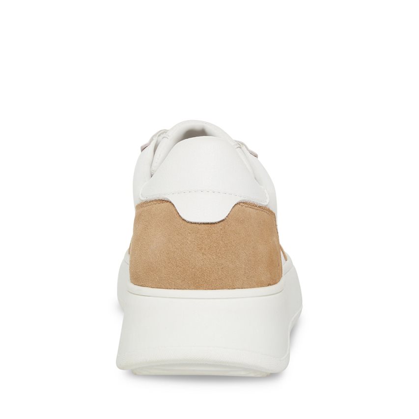 Zapatillas Steve Madden Jorgee Gamuza Hombre Blancas Marrones | ES HOE4S3